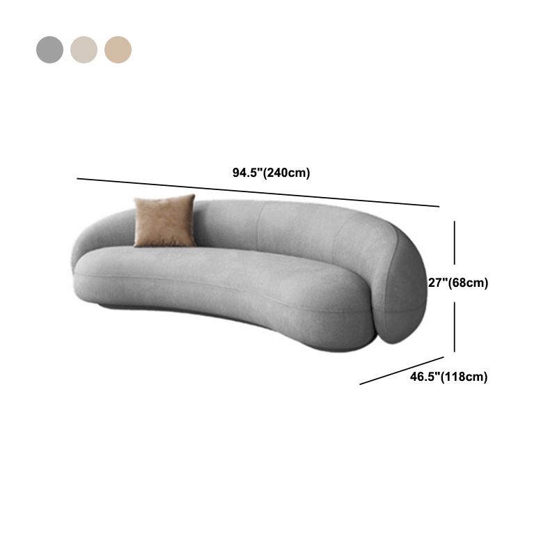 Contemporary Sofa with Tuxedo Arm for Living Room Curved Sofa