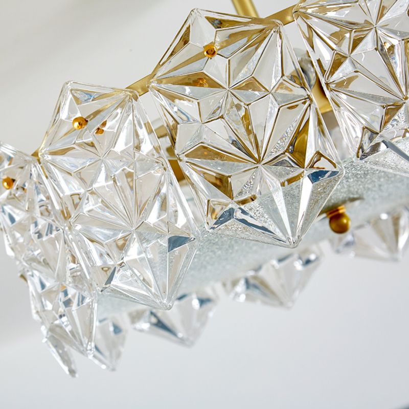 Lustre de salon en cristal encastré transparent moderne