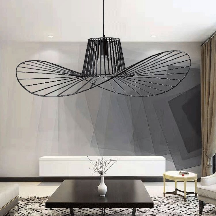 Pendants contemporains, luminaire suspendu de paille en métal moderne 1-Light