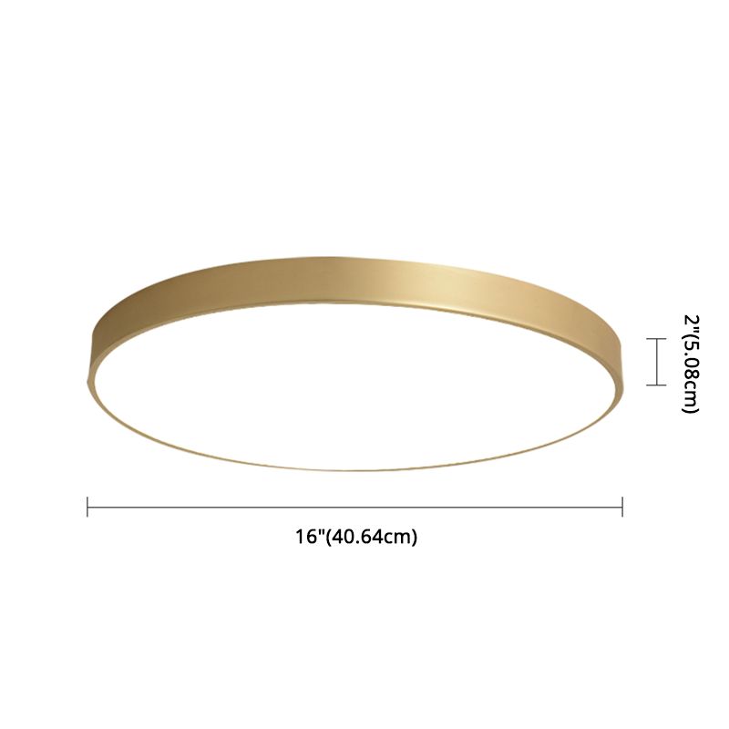 Simplicity Round Shape LED Ceiling Lamp Modern Bedroom Corridor Lighting Fixture Light with Gold Baking Paint Bezel