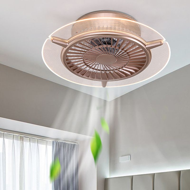 Roségold -Scheibe -Form -Spülen -Deckenventilator Leuchtt