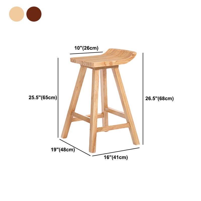 Restaurant Modern Simple Barstool Wood 4 Legs Bar Stool with Pedal