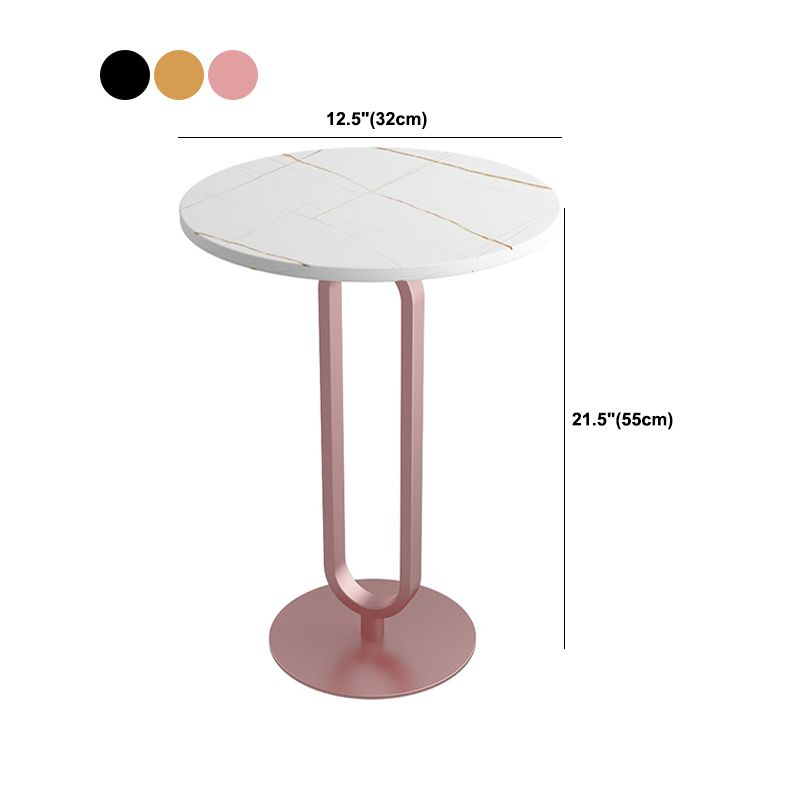 Minimalist Round Corner Table Pedestal Sofa Side Table for Living Room