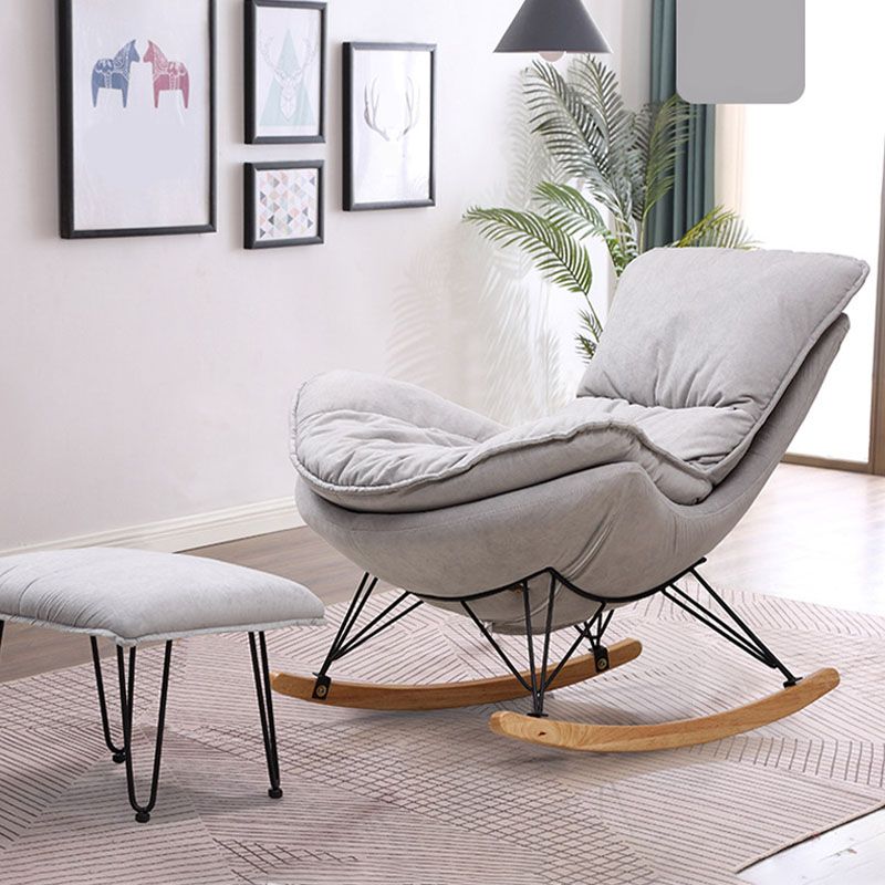 Modern Lazy Sofa Chair Iron Base Rocking Chair in Living Room
