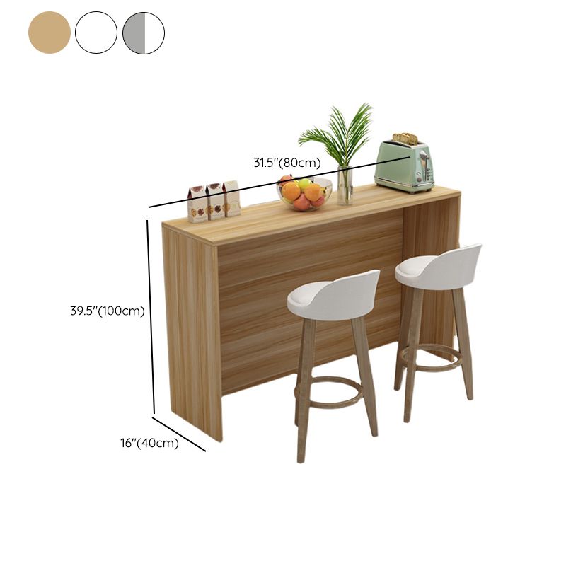 Modern Living Room Rectangle Wooden Top Pedestal Bar Dining Table