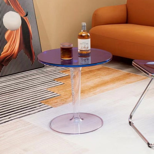 Pedestal Modern 1 Single Coffee Table Round Acrylic Cocktail Table