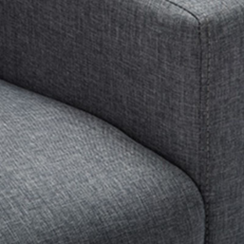 Leather and Linen Standard Tight Back Square Arm Settee Couch