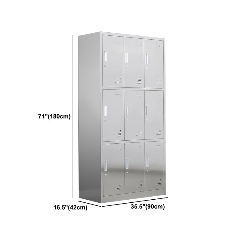 Metal Industrial Cabinet with Hinged Door Gray Steel Storage Cabinet for Bathroom