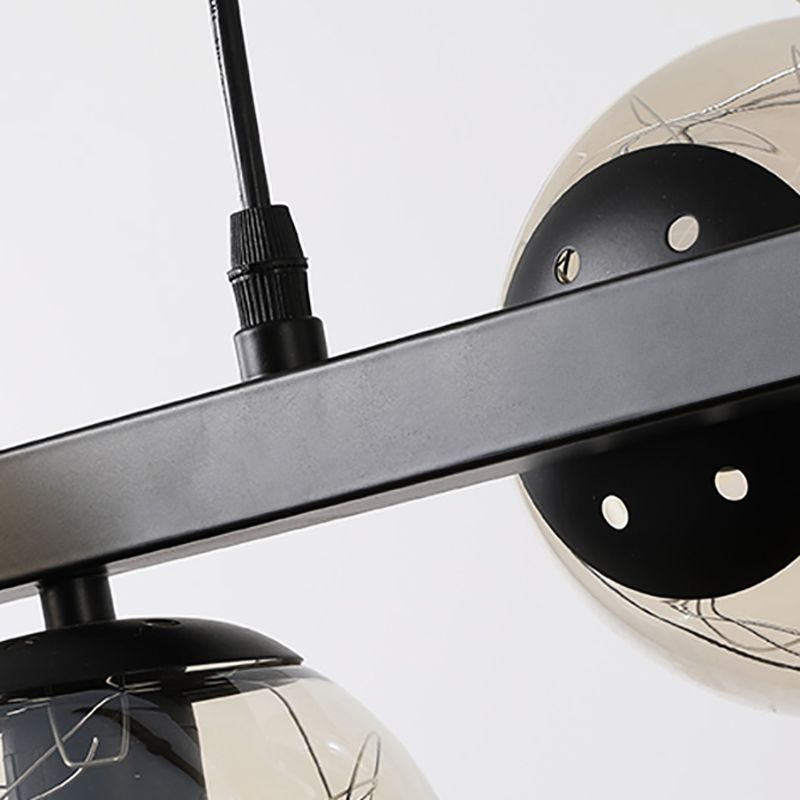 Globe Island Lights Modern Multi-Head Restaurant Hangende hanglampen met glazen schaduw