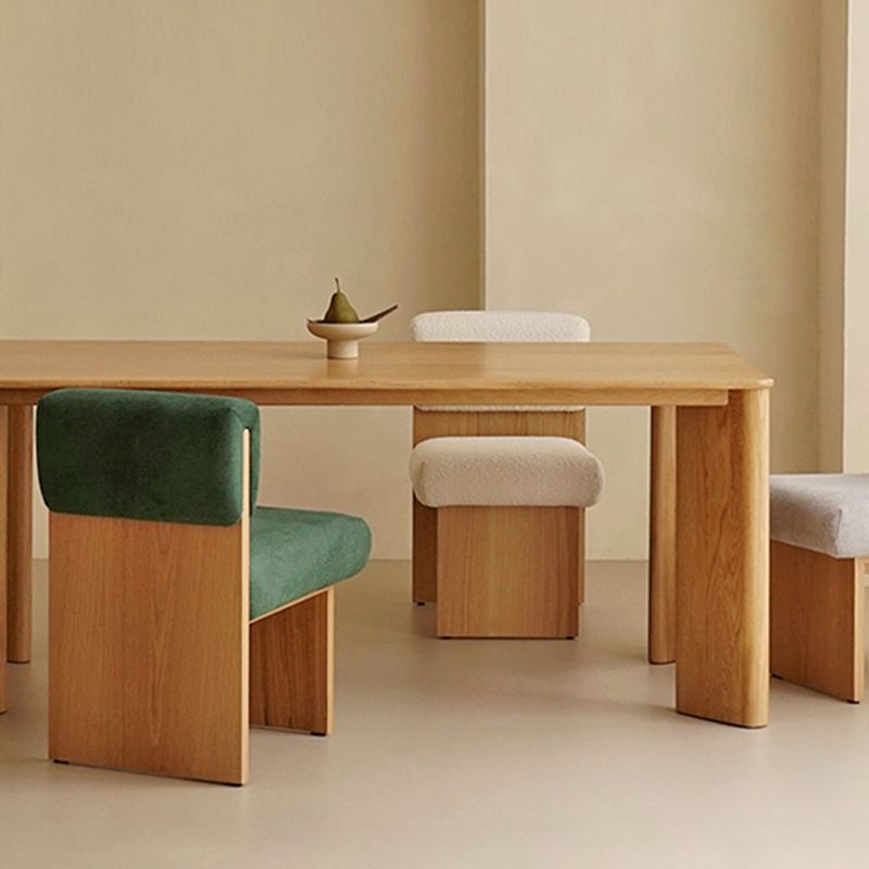Solid Wood Dining Table Rectangle 4 Legs Dinner Table for Home Use