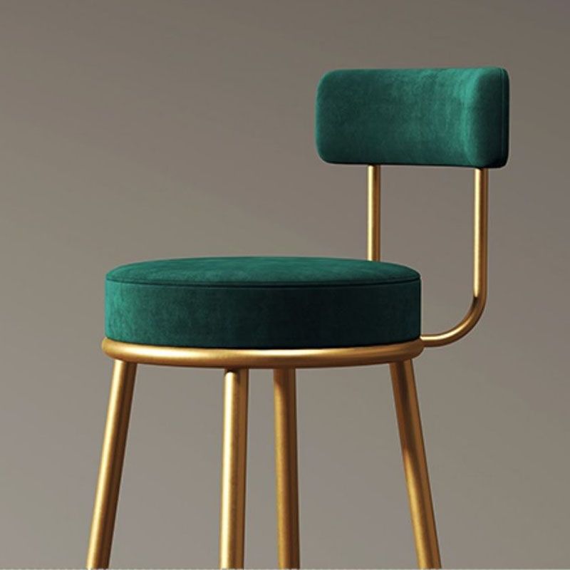 Nordic Style Upholstered Fabric Stools Armless Round Barstools for Home Use