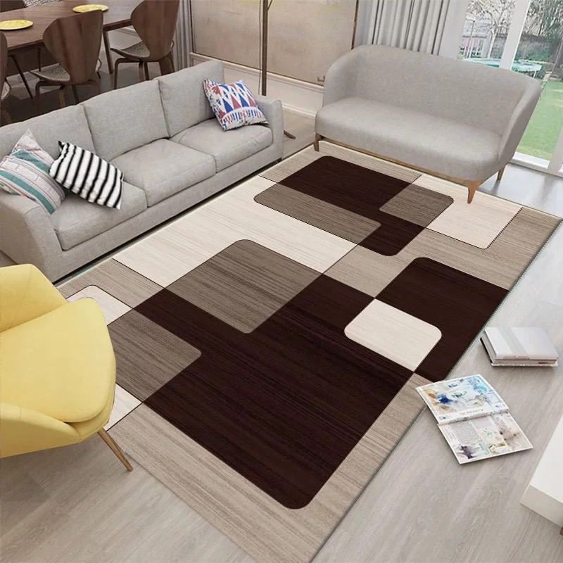 Veelkleurig Scandinavisch tapijt Polyster Geo-bedrukt binnentapijt Antislip achterkant Vlekbestendig gebied Tapijt voor decor