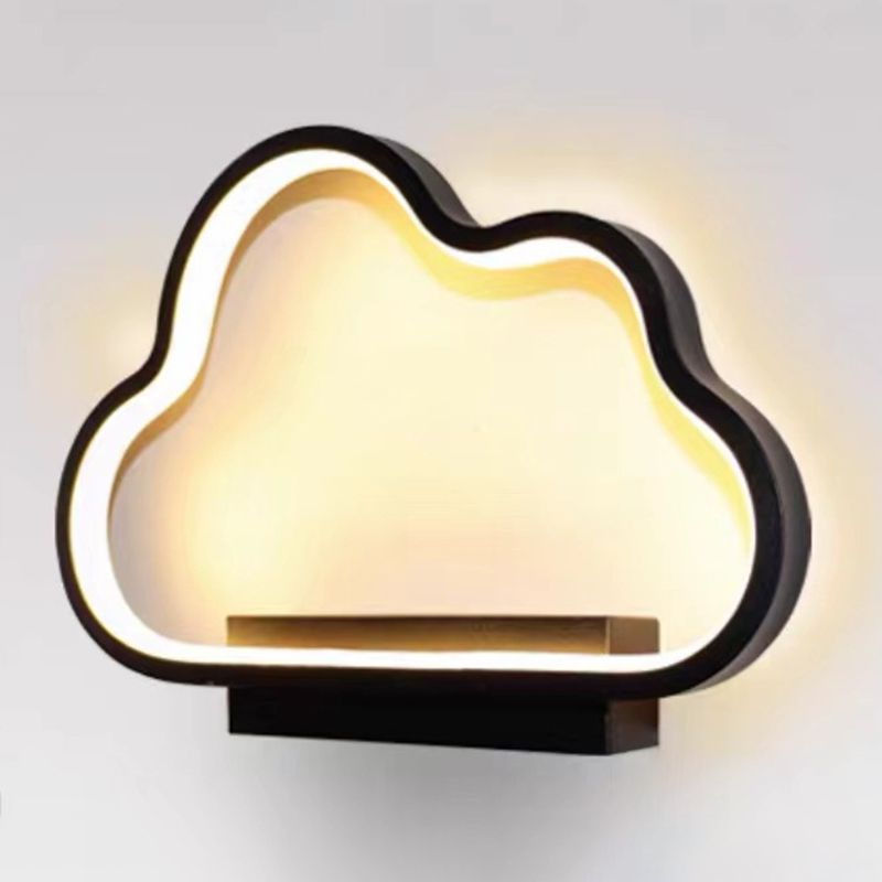 Single Contemporary Black/White Wall Mounted Sconce Metal Wall Light