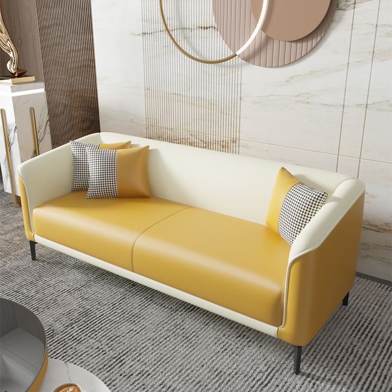 Modern Faux Leather Standard Sofa Tuxedo Arm for Living Room