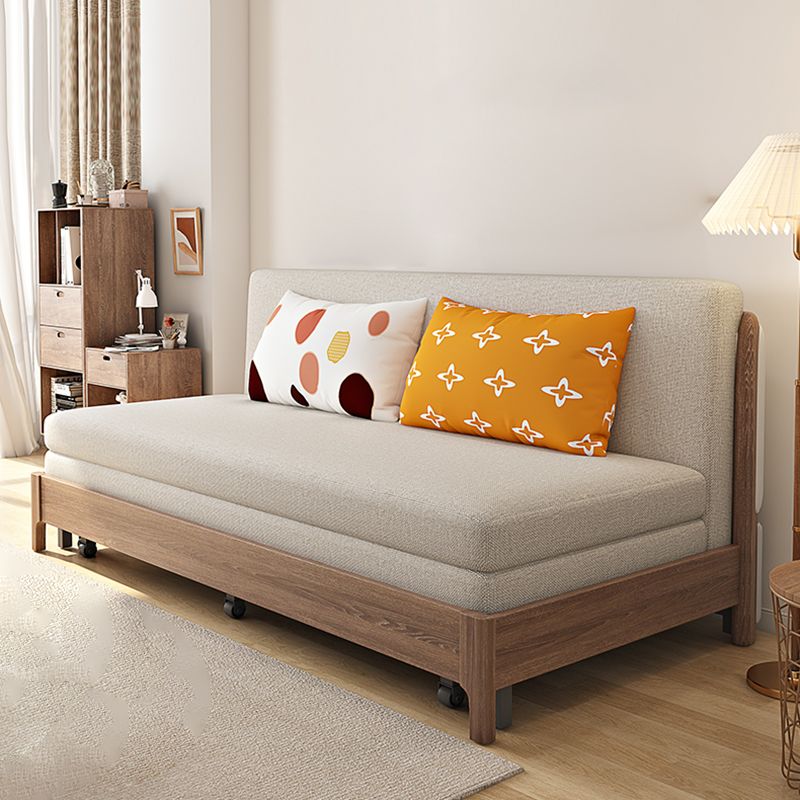 31" Wide Scandinavian Sleeper Sofa Futon Wood Foldable Sleeper Sofa