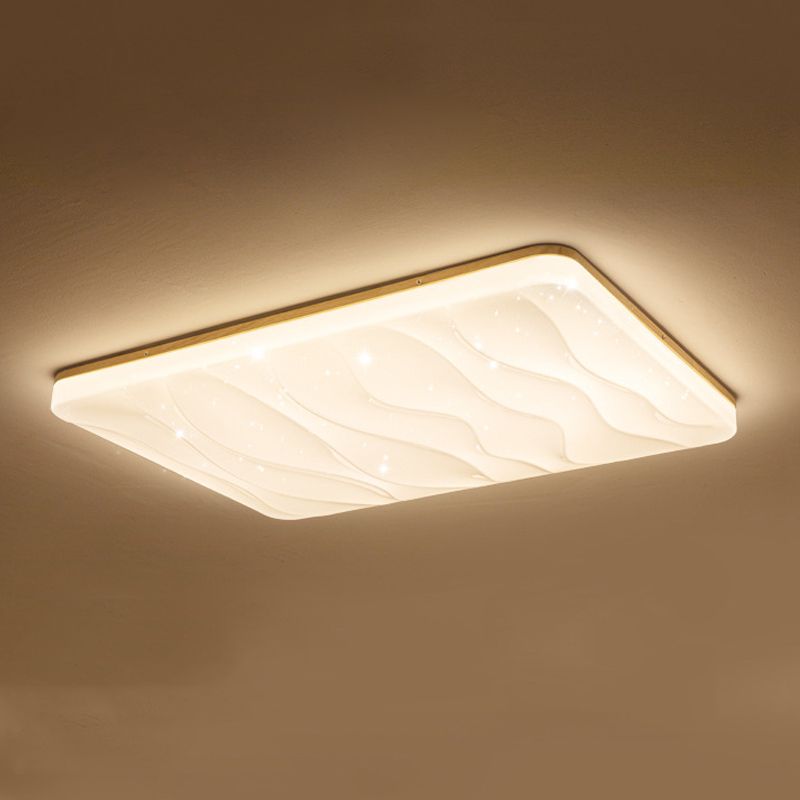 Modern LED Ceiling Mount Light Wooden Ceiling Lamp with Acrylic Shade for Bedroom