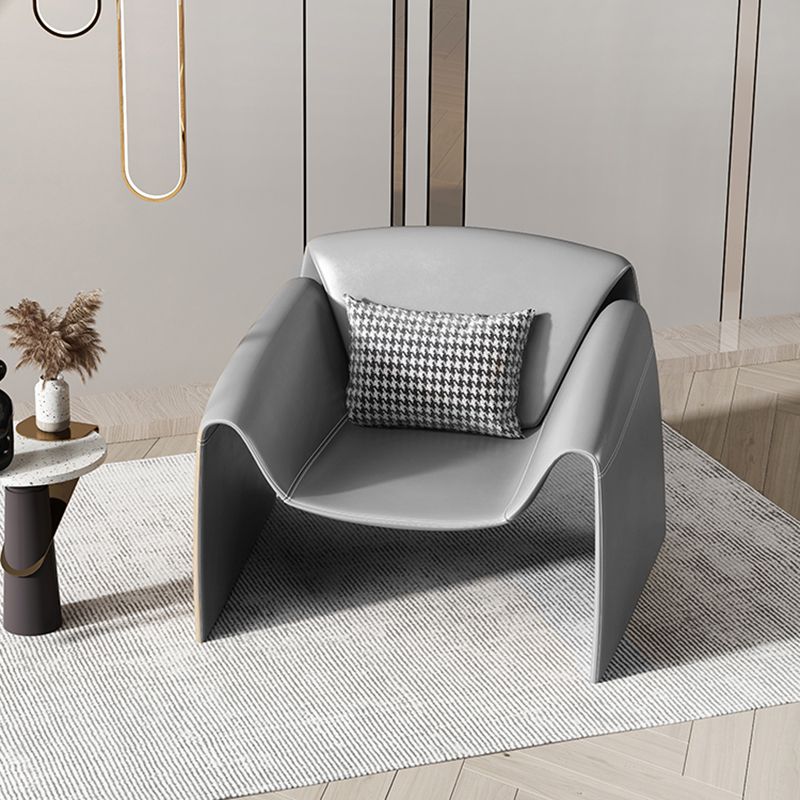 Solid Color Lounge Chair with a Headrest, Modern Accent Chair