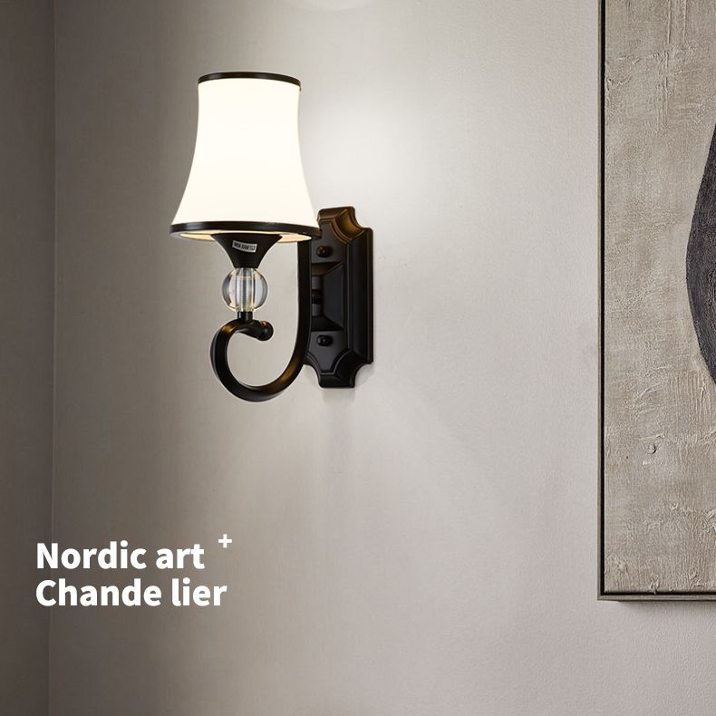 1-Licht geometrische Wandleuchten moderne einfache Style-Glas-Wandbeleuchtung in Schwarz