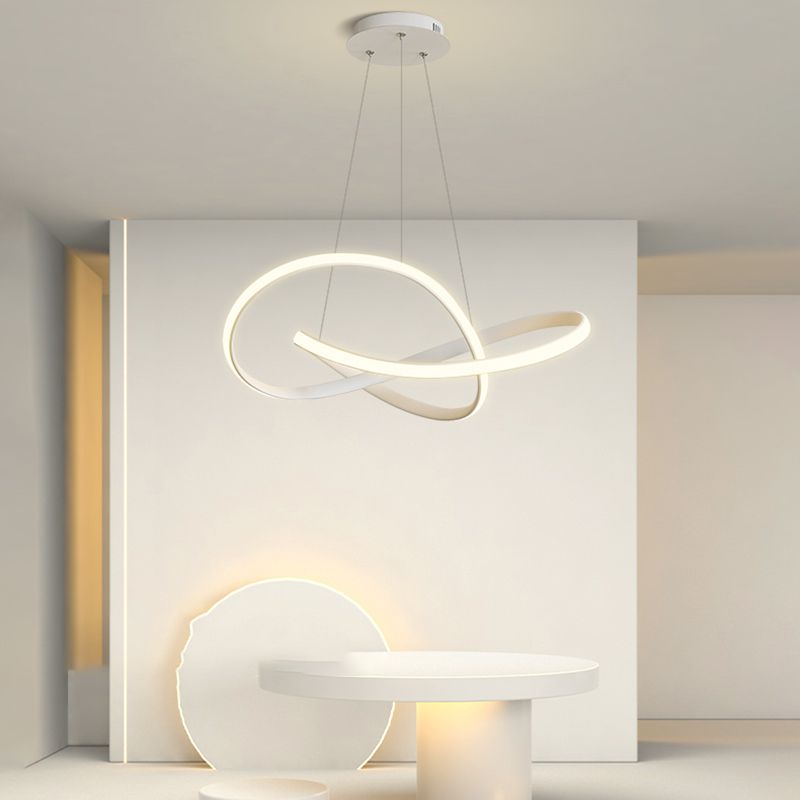 Contemporary Curved Chandelier Lights Metal 1 Light Chandelier Pendant Light