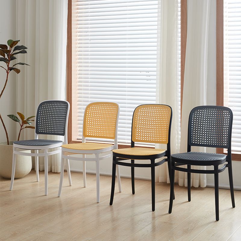 Contemporary Indoor Plastic Open Back Stackable Dining Side Chair