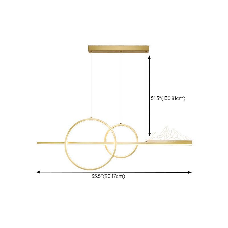 Multiple-Light Geometric Island Pendant Modern Metal Island Lighting for Dining Room