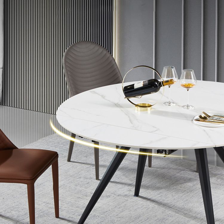 Modern Style Sintered Stone Dining Round Table Set 1/5 Pieces Dining Set