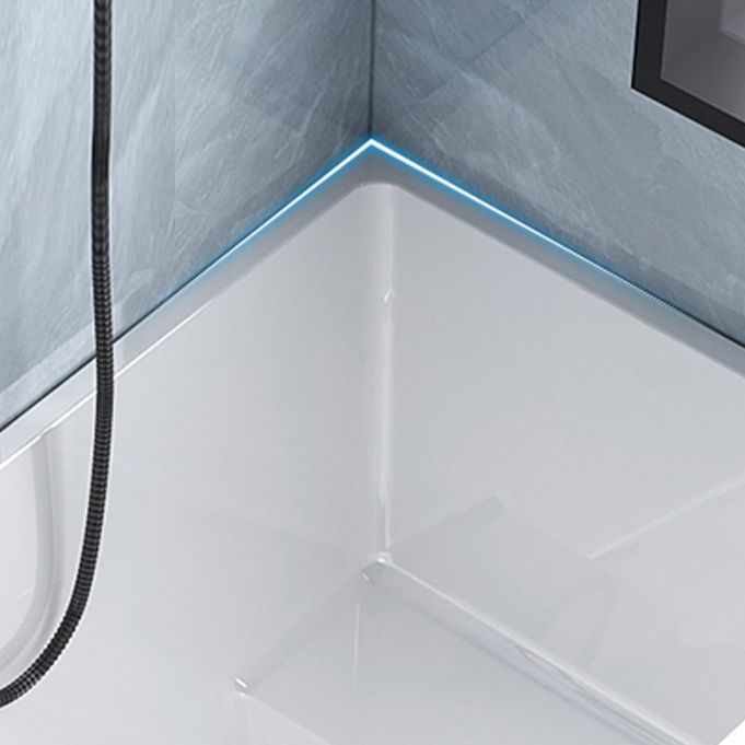 Acrylic Back to Wall Bathtub Stand Alone Modern Soaking Bath