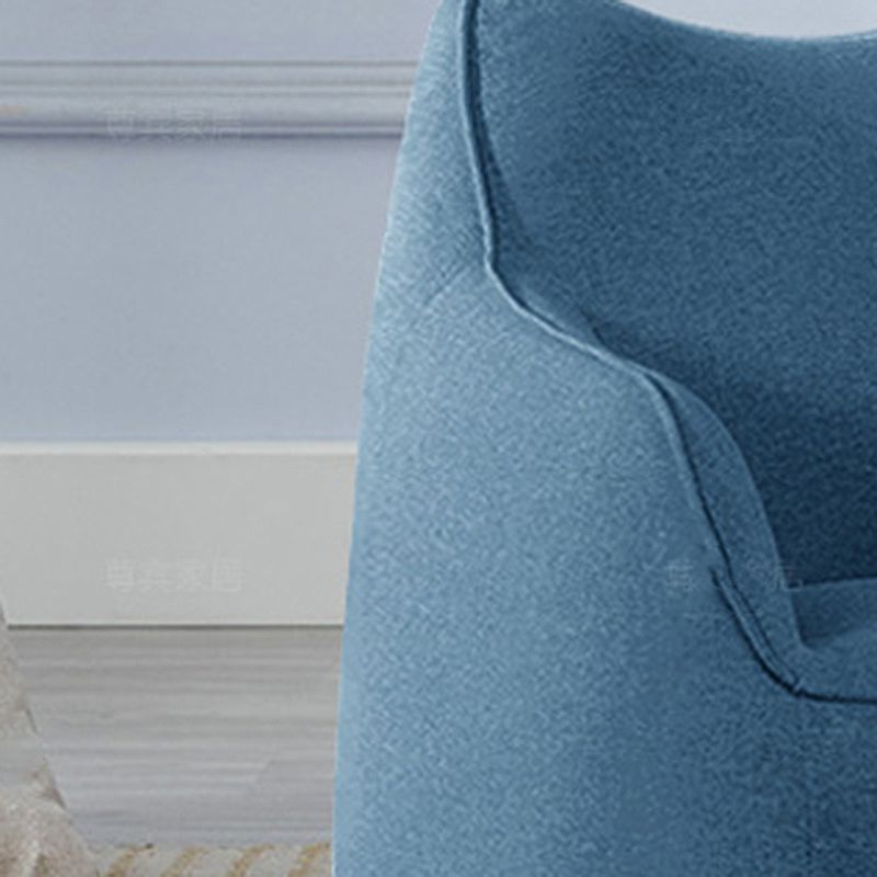 Track Arms Armchair Linen Blend Accent Armchair with Solid Wood Frame, Camel Back