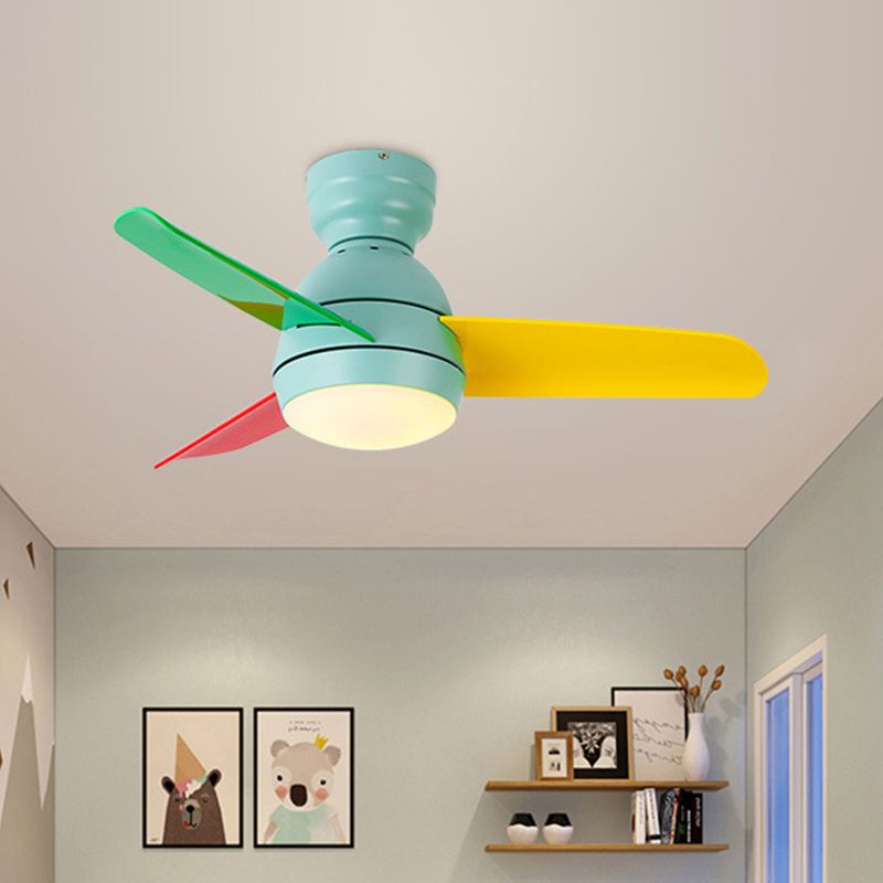 33,5 "W Circolo contemporaneo Ampiccamento della ventola Light Acrilic Wall/Remote Control LED MOUNT IN NERO/BIANCO/ROSA PER CAMERA DA LETTO, 3 BLADE