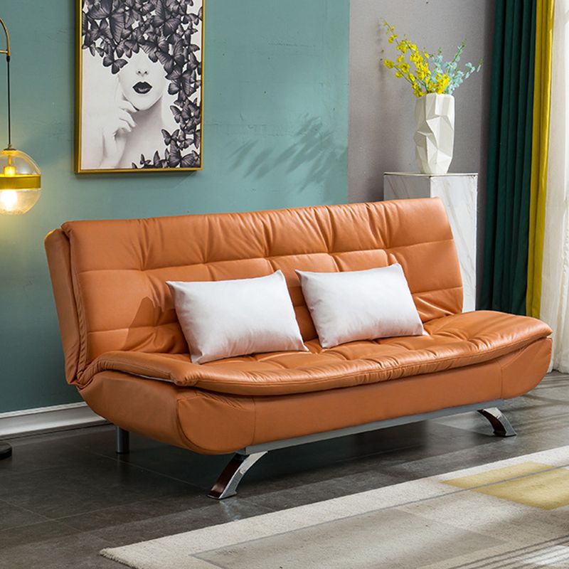 Faux Leather Sofa 35.43" H Armless Convertible Sofa for Living Room