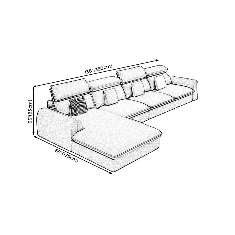 137.8" L√ó 68.90" W √ó 32.68" H Faux Leather Sectional Stain-Resistant Sofa and Chaise