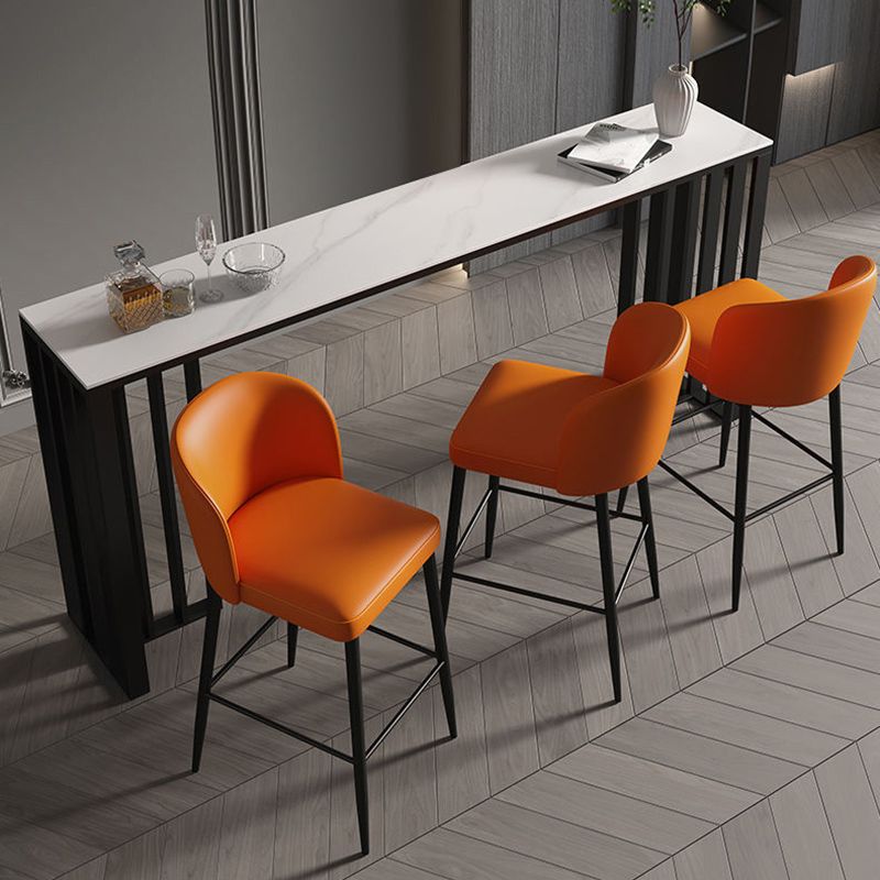 Metal Double pedestal Bar Table Modern Rectangle Bar Height Table