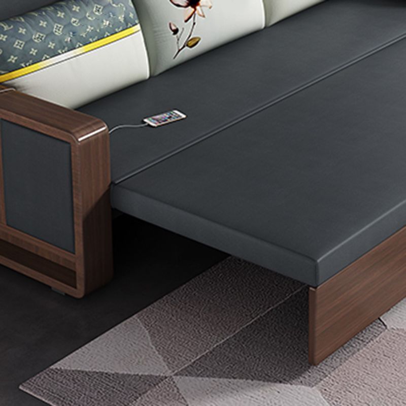 31" Wide Contemporary Sleeper Sofa Futon Gray Pillow Included Sleeper Sofa