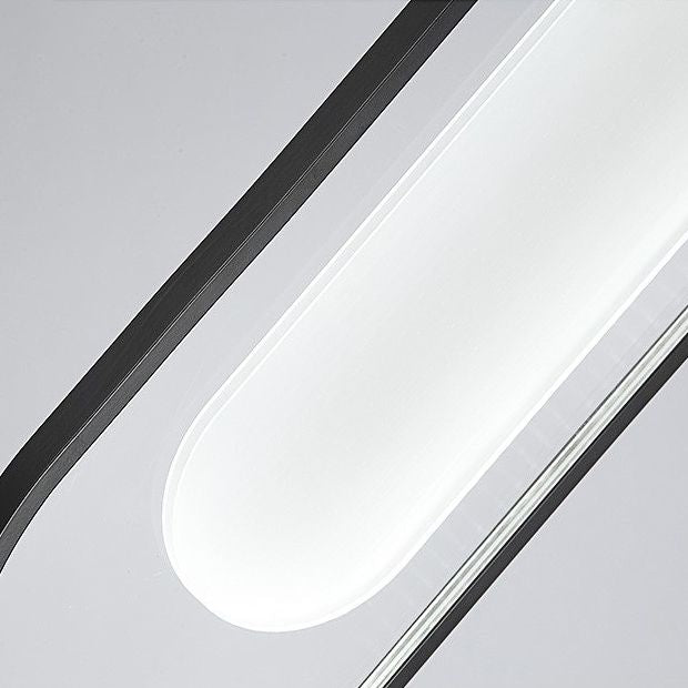 Simplicidad Péndulo oblongo Ligera acrílica La lámpara colgante de acrílico LED en negro