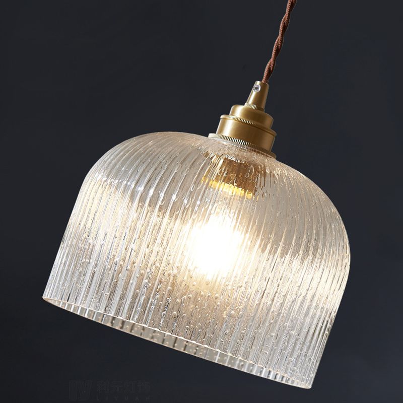 Pendentif de style minimaliste Éclairage à dôme transparent suspension avec une teinte en verre