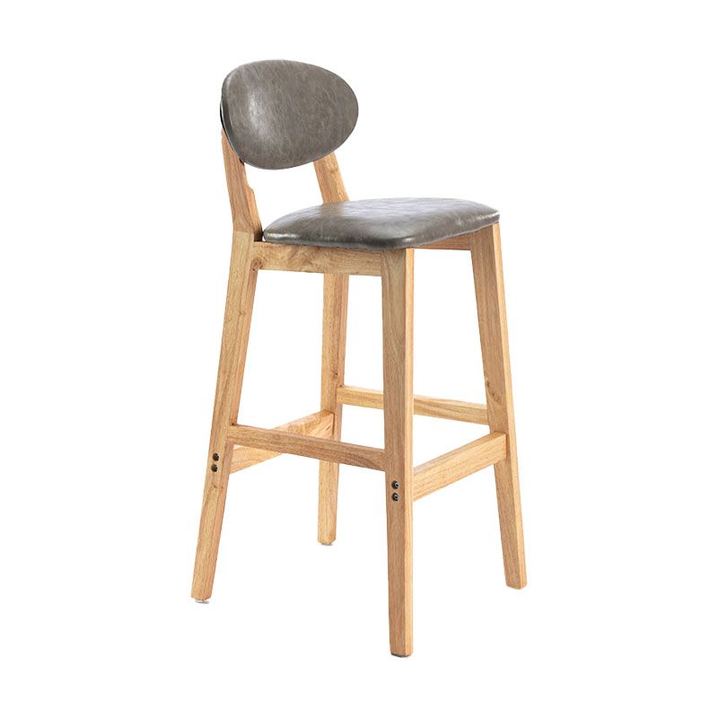 Taburete moderno sin brazos para mostrador, taburete de bar de madera para tienda de postres con cojín y pedal