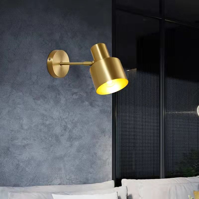 Postmodern Wall Lamp Metallic Shade Wall Light Sconce for Sitting Room
