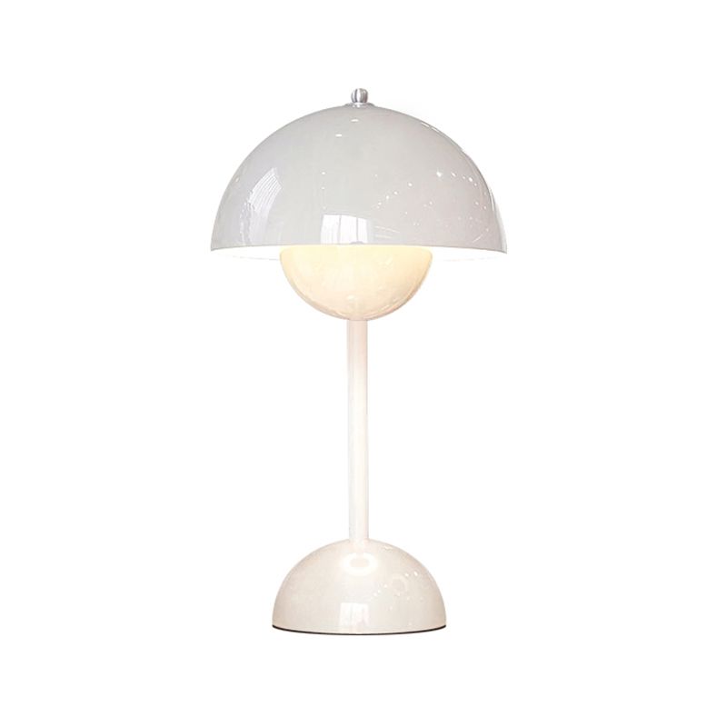 Macaroon Table Light Mushroom 1-Light Bedroom Nightstand Lamp with Metal Shade