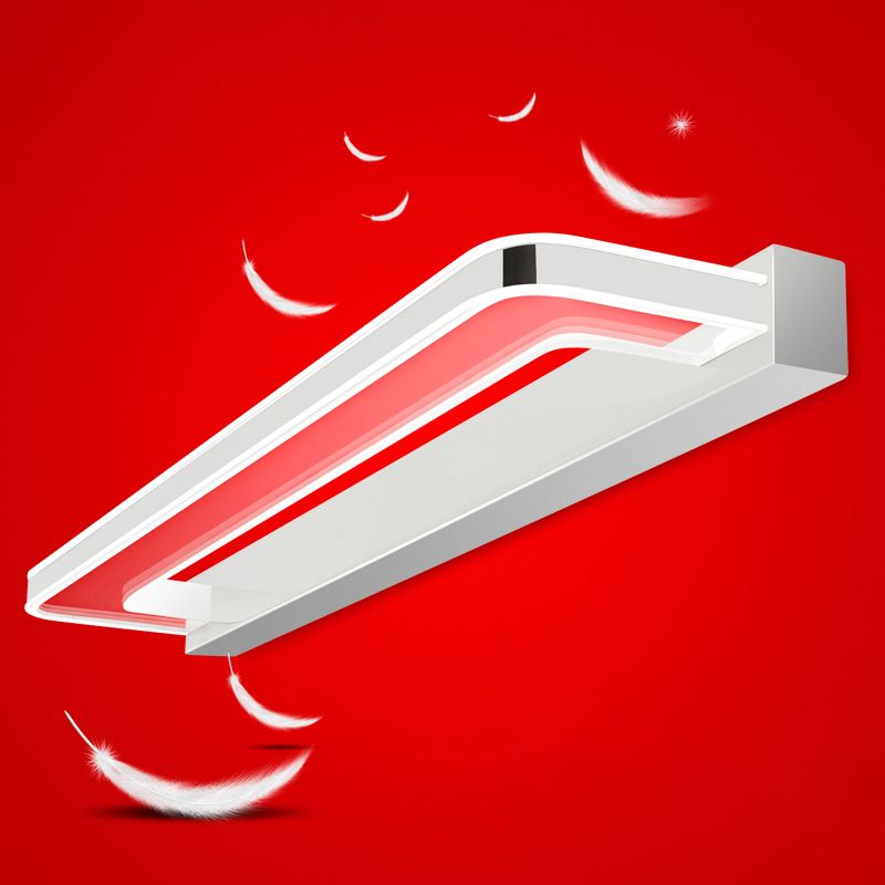 Contemporary White Single Bathroom Vanity Light LED Bath Bar