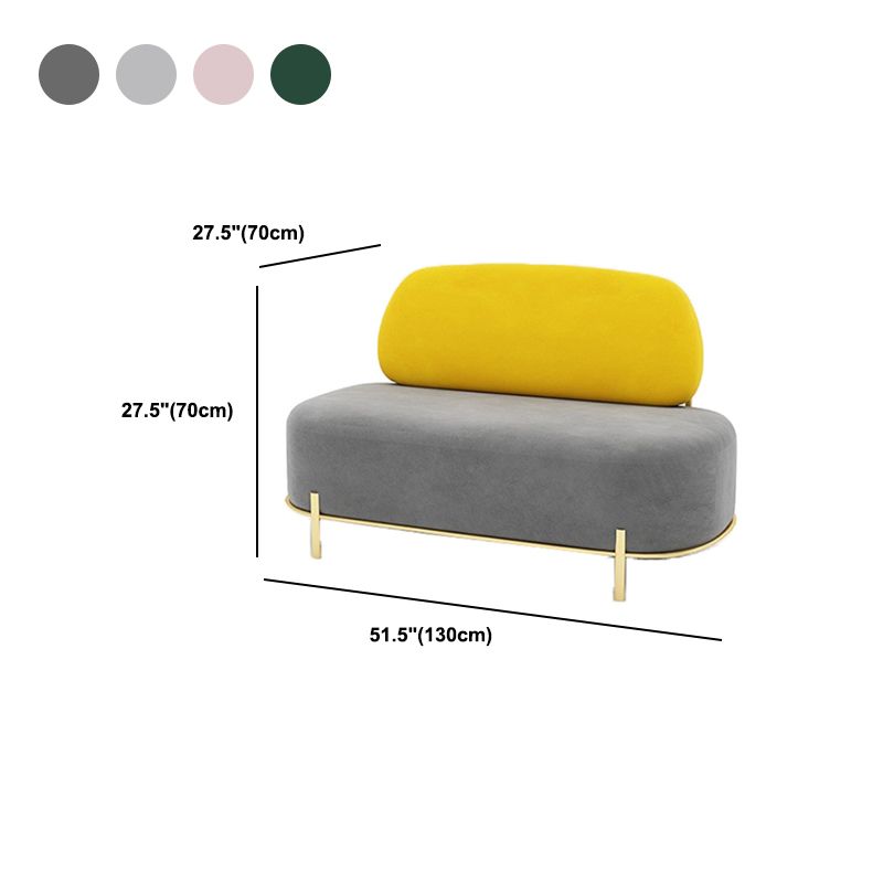 Armless Contemporary Sofa Velvet Tight Back for Apartment Sofa