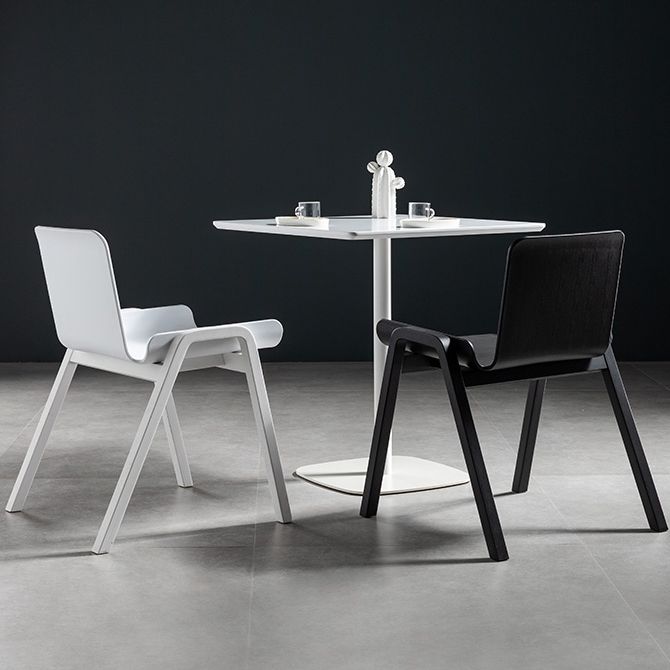 21-inch Metal Industrial Dining Table Square Pine Solid Wood Top Table with Pedestal