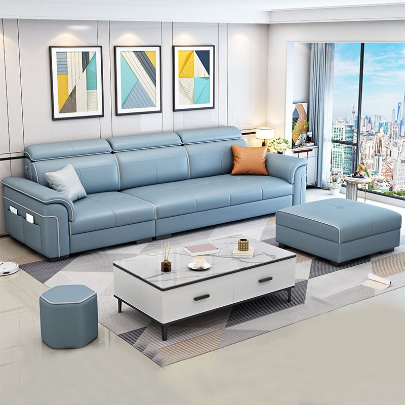 112.2"W √ó 59.06"D √ó 59.06"H Pillow Top Arm Sectionals with Slipcovers and Storage