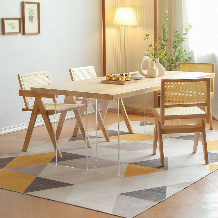 Modern Rectangle Wood Dining Table 1/3/5 Pieces Dining Set for Dining Room