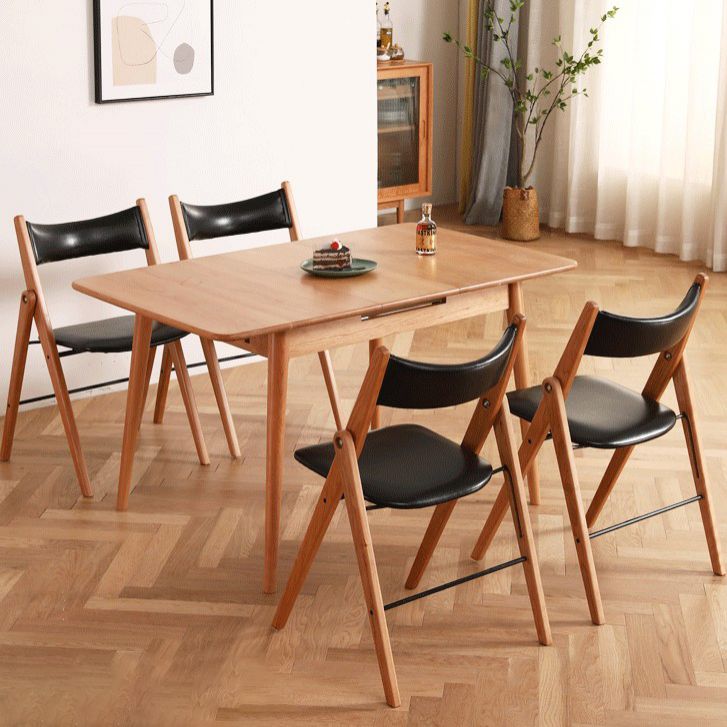 Rechthoek massief houten opvouwbare tafel moderne eettafel met 4 poten voor restaurant