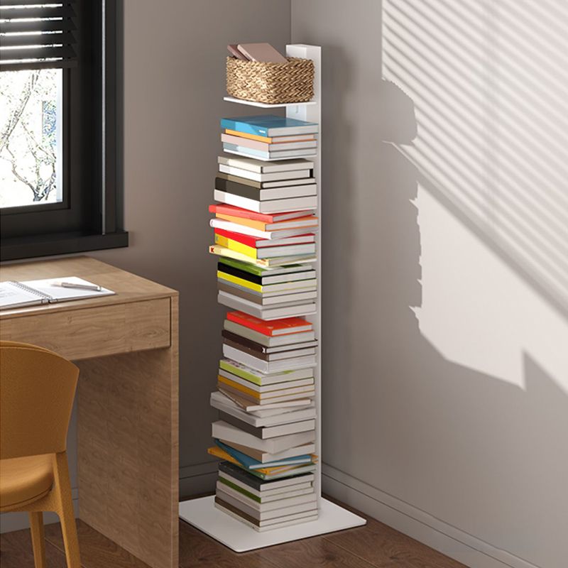 Modern Closed Back Vertical Bookshelf Metal Shelves Included Bookcase