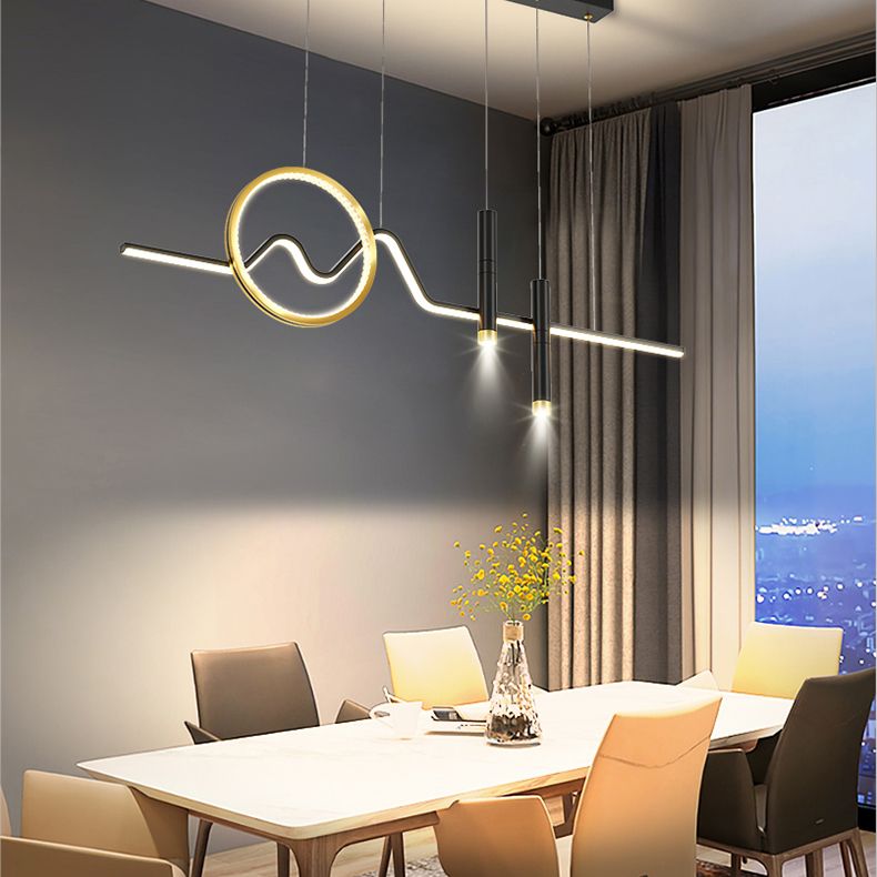 Luce a ciondolo dell'isola a led in ferro battuto nella moderna luce del soffitto acrilico in stile creativo per sala da pranzo