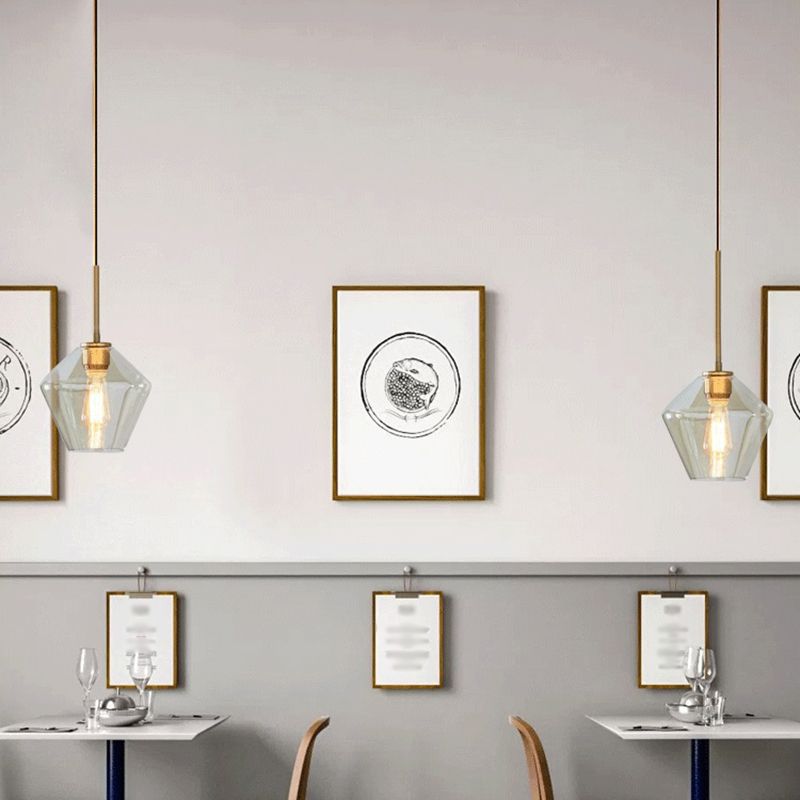 Lakte enkele hanglamp in moderne creatieve stijl glazen geometrische hanglamp