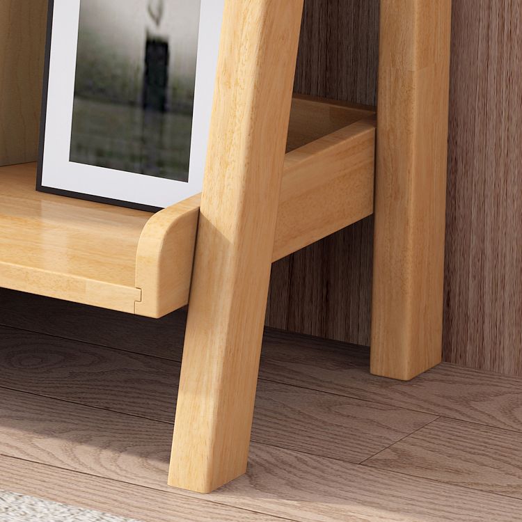 Contemporary Style Ladder Bookcase Wooden Vertical Book Shelf