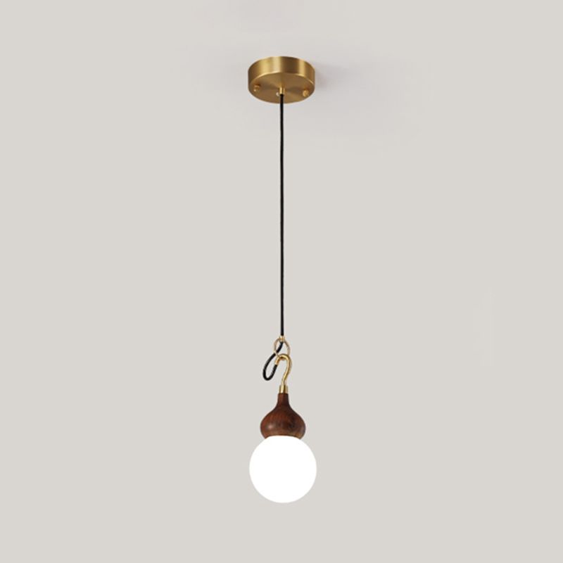 Lumière pendule de gourde moderne 1-Light Wood suspendu plafond plafond pour salle à manger