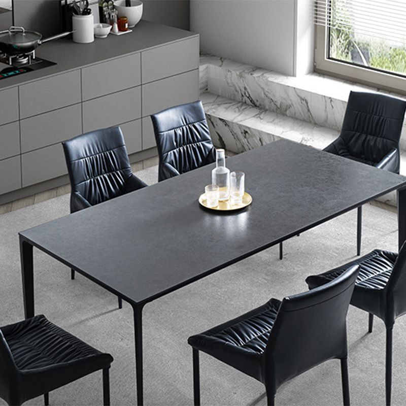 Mid-Century Dining Room Table Rectangle Stone Dinette Table for Home